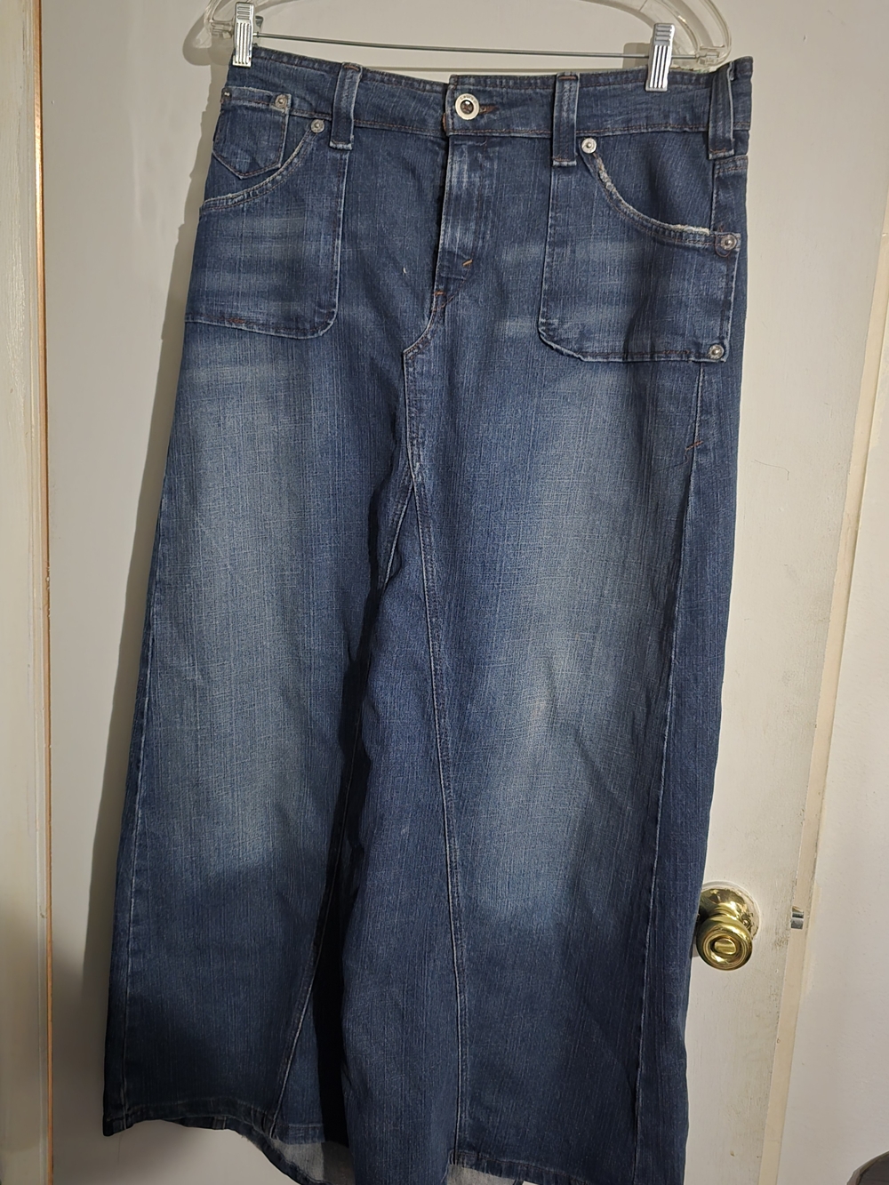 Levi's Blue Denim Maxi Skirt Size 16 Womens